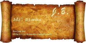 Jó Bianka névjegykártya