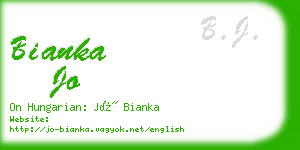 bianka jo business card
